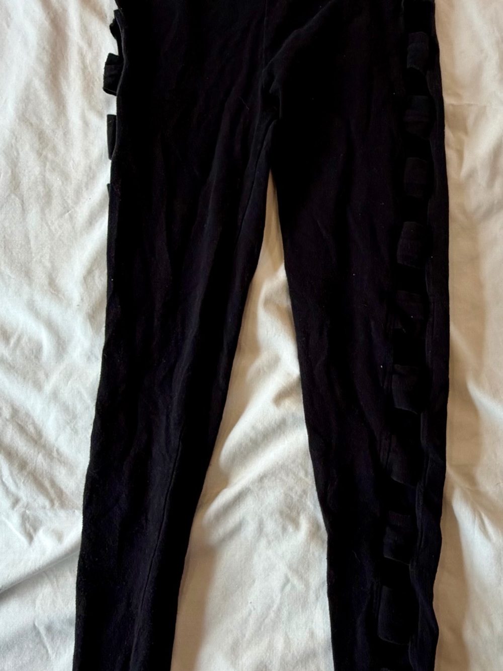 Black Leggings with Small Side Opening Detail